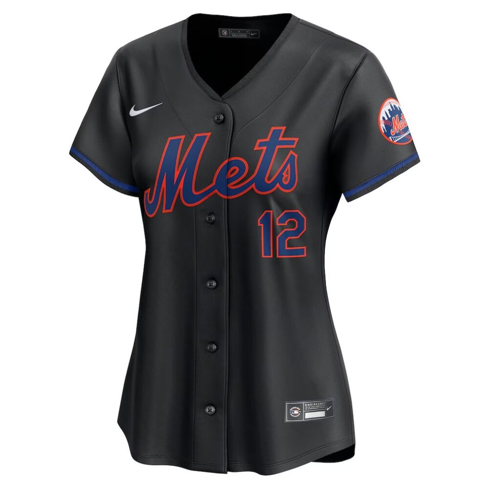 Women's New York Mets Francisco Lindor Nike Black Alternate Limited Player L